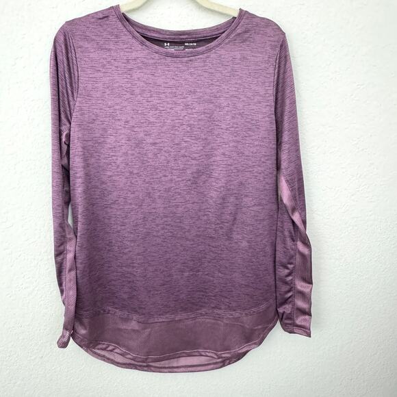 Under Armour Womens Tech Vent Long Sleeve Shirt Size M Heatgear Active Ash Plum - Picture 1 of 7